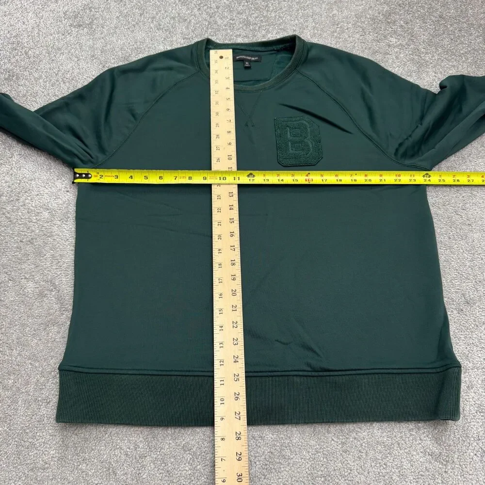 Banana Republic Pullover Sweatshirt Mens XL Green Tech Fleece Cew Neck Casual